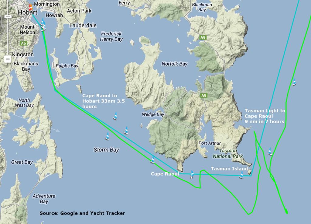 Tracks of Typical Tasman Torment. (Original Image Source: Google and Yacht Tracker) © Crosbie Lorimer http://www.crosbielorimer.com